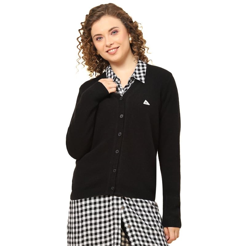 Womens Solid V Neck Full Sleeve Wool Blend Casual Sweater (1230728VN)-image-25
