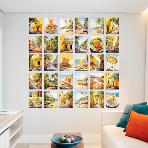 Image of Wallgasm Paper Beaches Of Goa And Pondicherry Nature Poster Set: Coastal Bliss Art Bundle - Set Of 54, 4 X 6 Inches Posters Collage Kit For Bedroom, Office, Dorm Room, Living Room