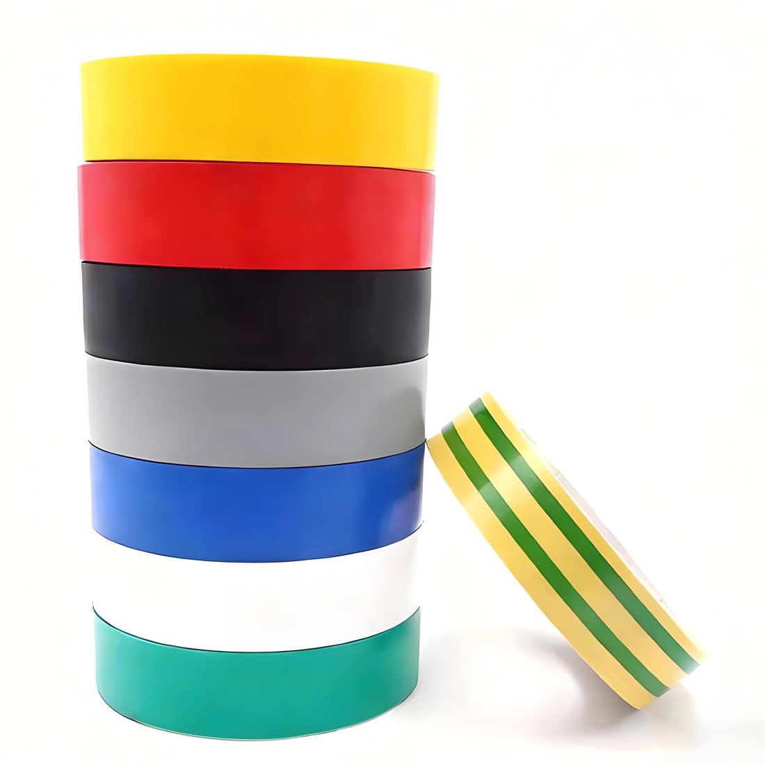 LJYING 8 Rolls Multi Colour Electrical Insulation Tape - 10m x 18mm PVC, Heat & Water Resistant for Insulation Repairing and Protecting
