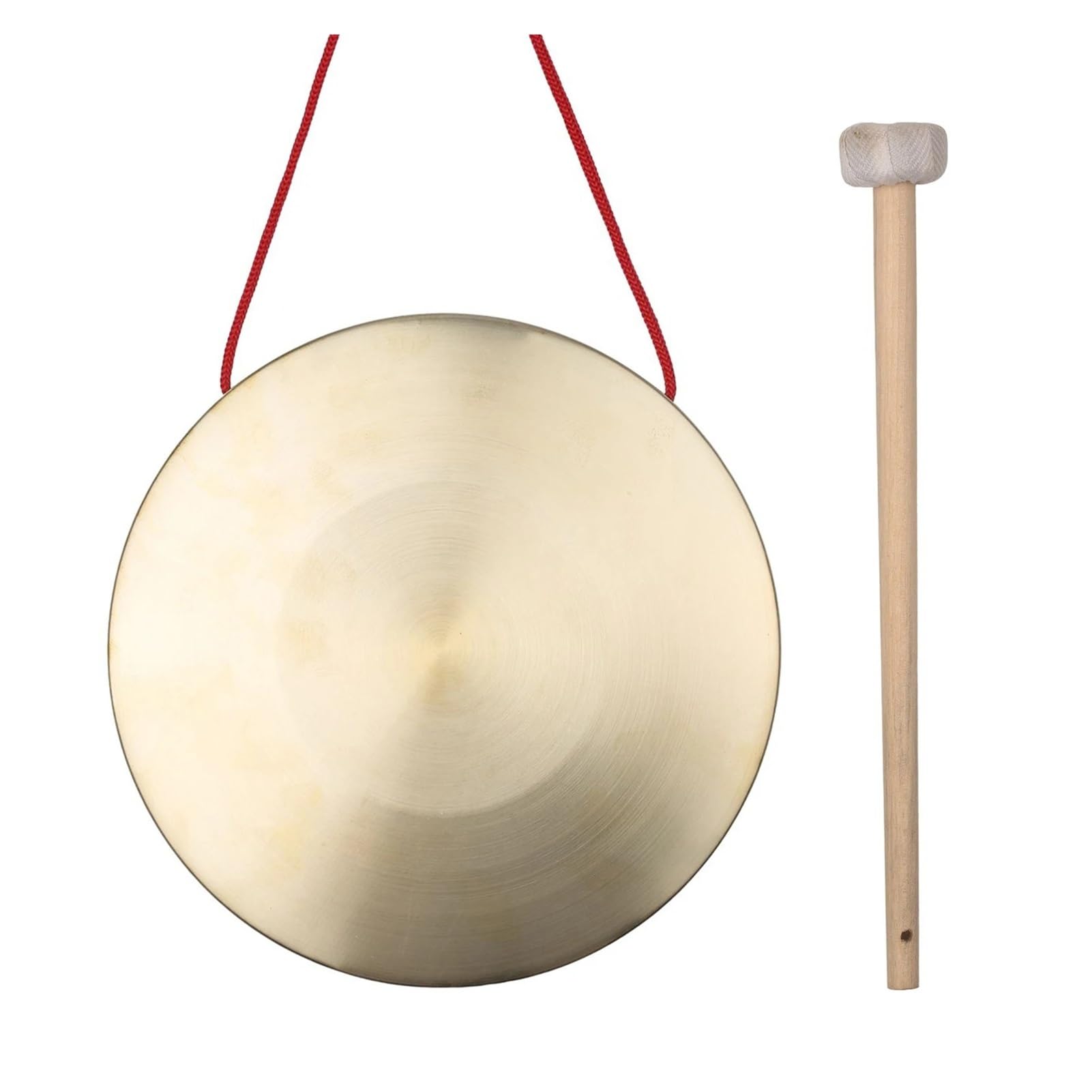 22 / 30cm Hand Gong Cymbals Brass Copper Gong Chapel Opera Percussion Instrument with Round Play Hammer & Hanging Rope (Color : Gold, Size : 22cm)