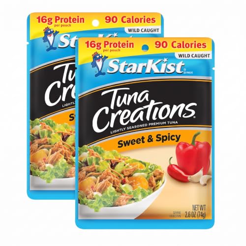 StarKist Tuna Creations Sweet and Spicy Pouch (2.6 oz - Wild Caught, High Protein Shelf Stable Seafood, Gluten Free, Soy Free, No Draining, Ready to Eat for Salads and Sandwiches (Pack of 2)
