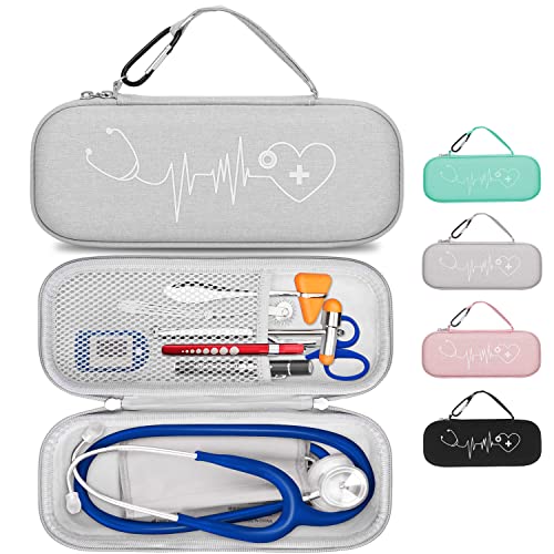 HESPLUS Estojo para Estetoscópio 3M Littmann Classic Iii, Lightweight Ii Se, Diagnóstico de Cardiologia Iv, Estetoscópios Mdf Acoustica Deluxe, Espaço Extra para Caneta de Led, Tesouras E Acessórios D