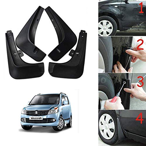 Image of Oshotto (O.E.M Fitting Cup Type) Mud Flap /Splash Guard Compatible with Maruti Suzuki WagonR 2010,2011,2012(T-III) (Set of 4)
