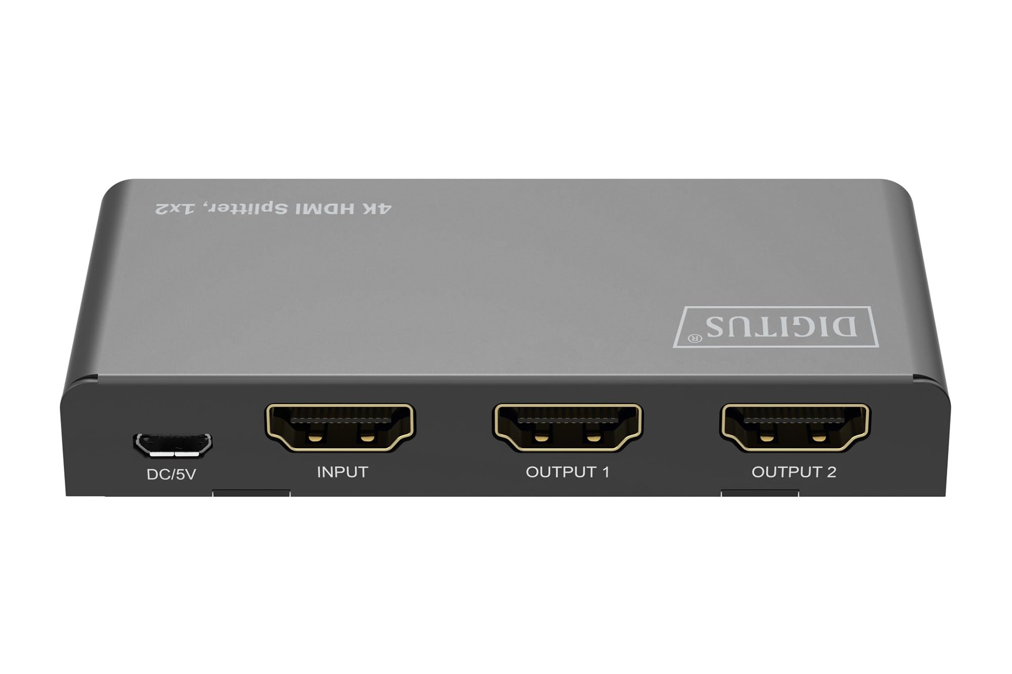 DIGITUS Divisor HDMI 1x2 – 1 Entrada, 2 Salidas – UHD 4K 60 Hz | HDMI 2.0 y HDCP 2.2 – HDR, Deep Color, conmutador EDID, DTS, Dolby Digital, LPCM