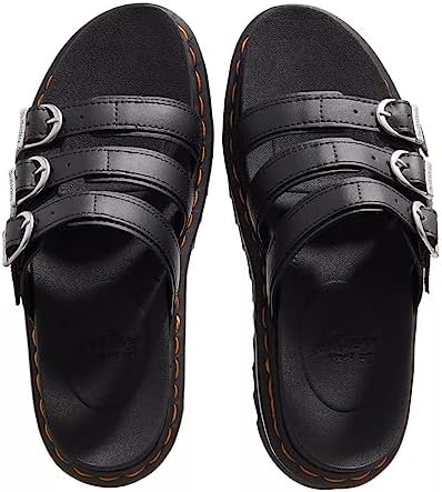Dr. Martens Women's Slide Sandal, Black Hydro Leather, 7 | Image 2