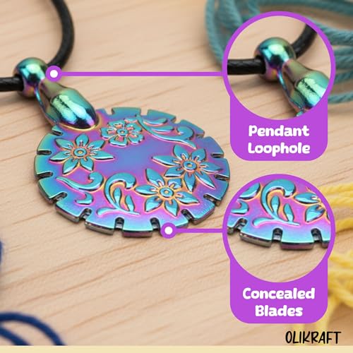 Image of Olikraft 4-Pack Yarn Cutter Pendant Set - Thread Cutter Tool, Ideal for Knitting & Crafting, Easy Grip, Compact Design, Crochet Gifts for Crocheters (Mixed Colors)