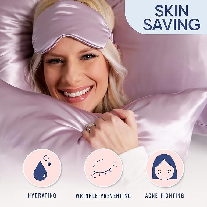 Image of RAGGLE Satin Silk Pillowcase for Hair and Skin Standard Size 18 inchX 28 inch with Soft Breathable Smooth Cooling Pillow Covers for Sleeping or Pillow Protector (2, Rose Pink)