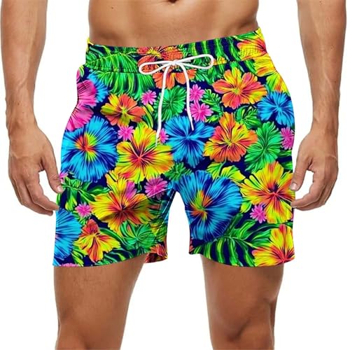 Men's Swim Trunks Quick Dry Beach Shorts with Pockets Lightweight Comfortable Drawstring Waist Swimwear Shorts2