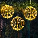 COVBOARD 12' Christmas LED Light Globe (3 Pack) with Multiple Auto Timing and Glow Modes, Folding Light Ball for Holiday Decor, Patio, Indoor/Outdoor Decorations LED Ball Lights Sphere (Warm White)