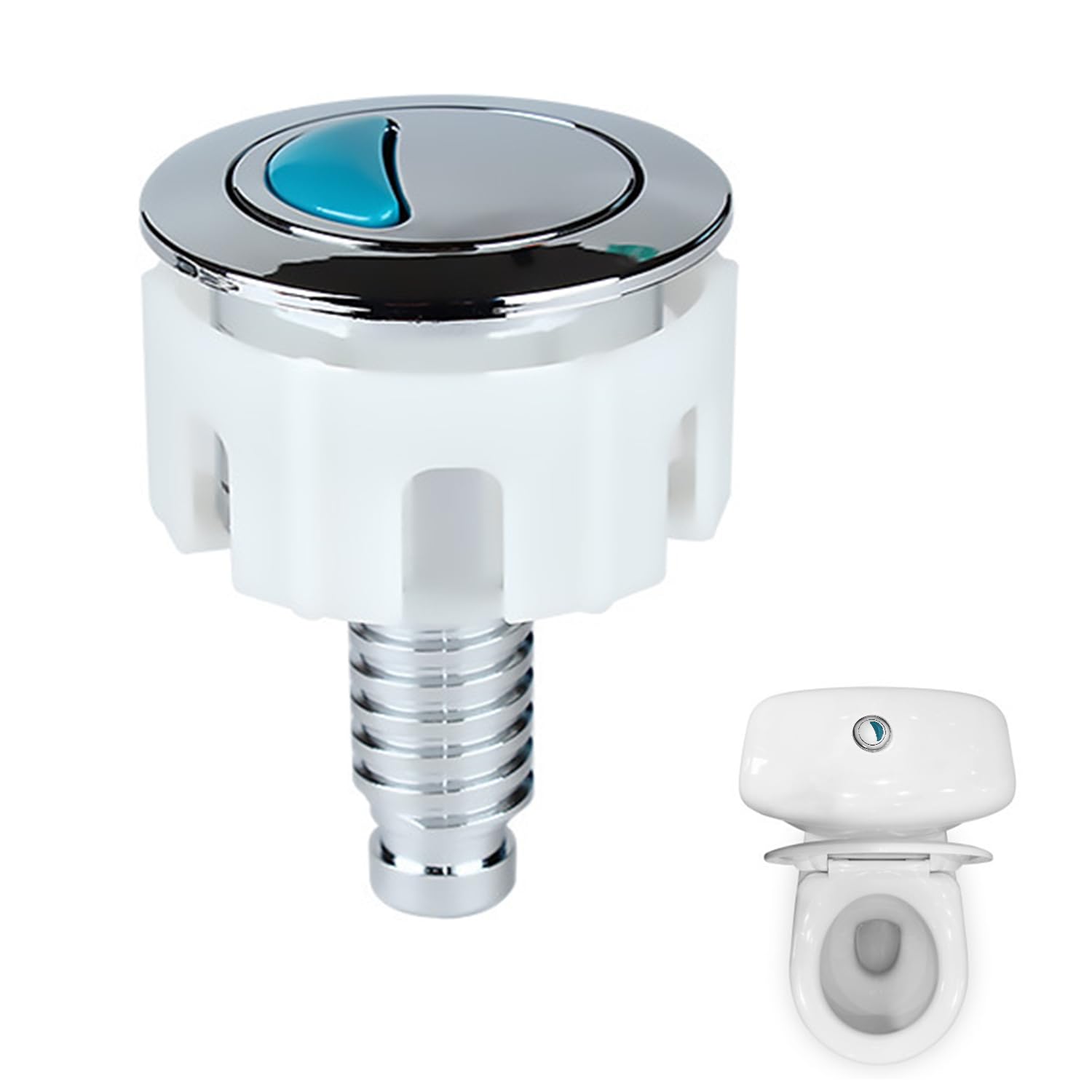 Toilet Flush Button Push Button Toilet Flush for Standard Tanks, Chrome Finish, Easy Install, Replacement for Old Buttons