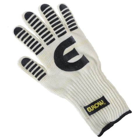 Nouvelle Legende Heat Resistant Oven Glove – Kevlar & Nomex Exterior, Added Silicone Grip, Cotton Lining Interior – Non-Slip Potholder Kitchen Cooking Mitt with Fingers – 13 Inches Cover
