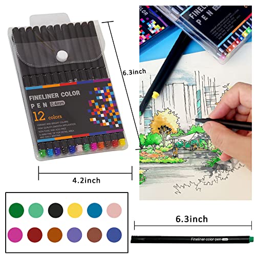 K.E.J. FCP-12 Journaling Pens Fineliner Pens Colored Pens Drawing Pens Fine Tip Pens thumb #1
