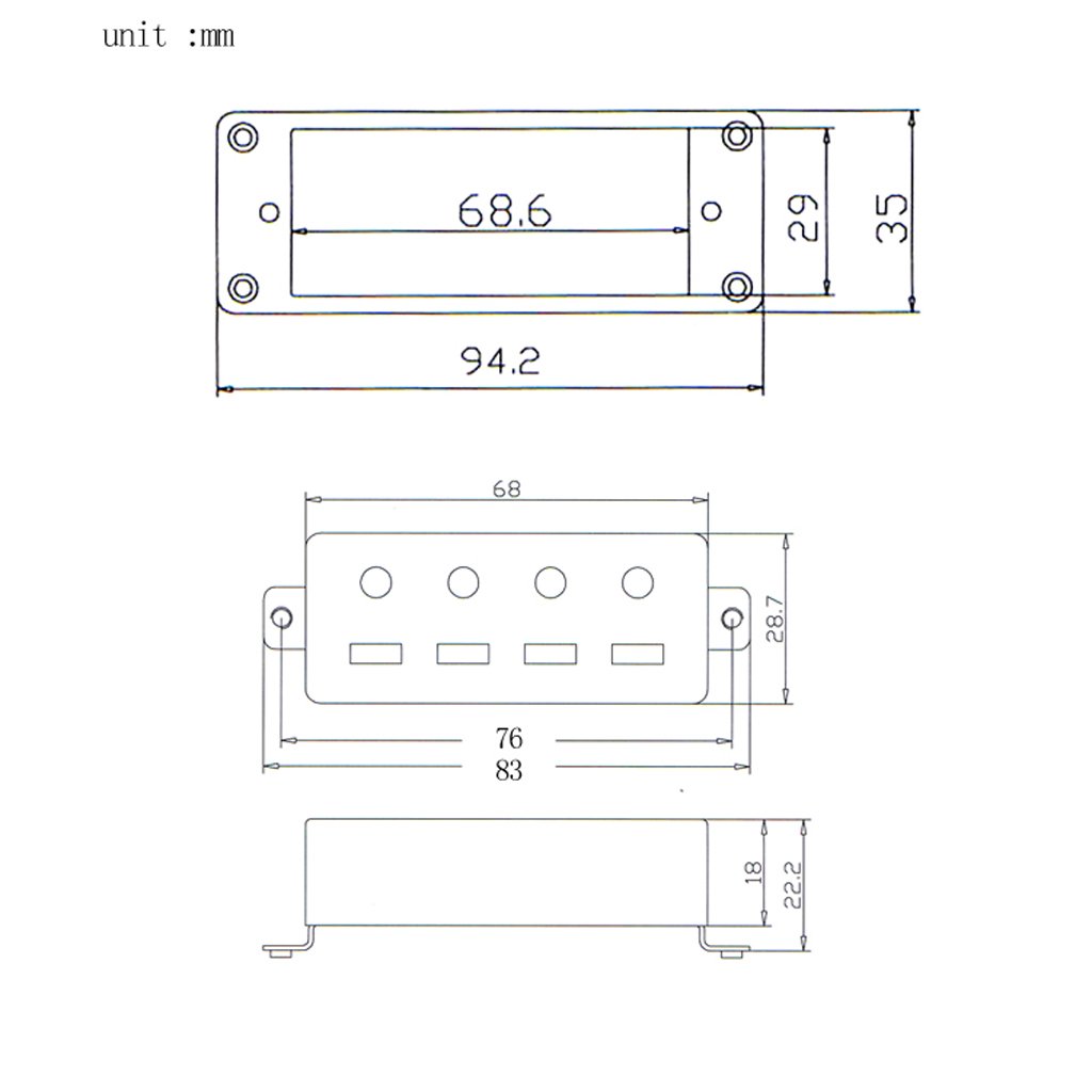 Set di 2 Mini Pickup Humbucker per Basso Elettrico,