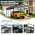 Jocoevol 10x15FT Metal Carport, Heavy Duty Car Garage w/Reinforced Support Rods and Windproof Ground Anchors, All-Weather Multi-Use Outdoor Shelter for Car, Boats and Truck