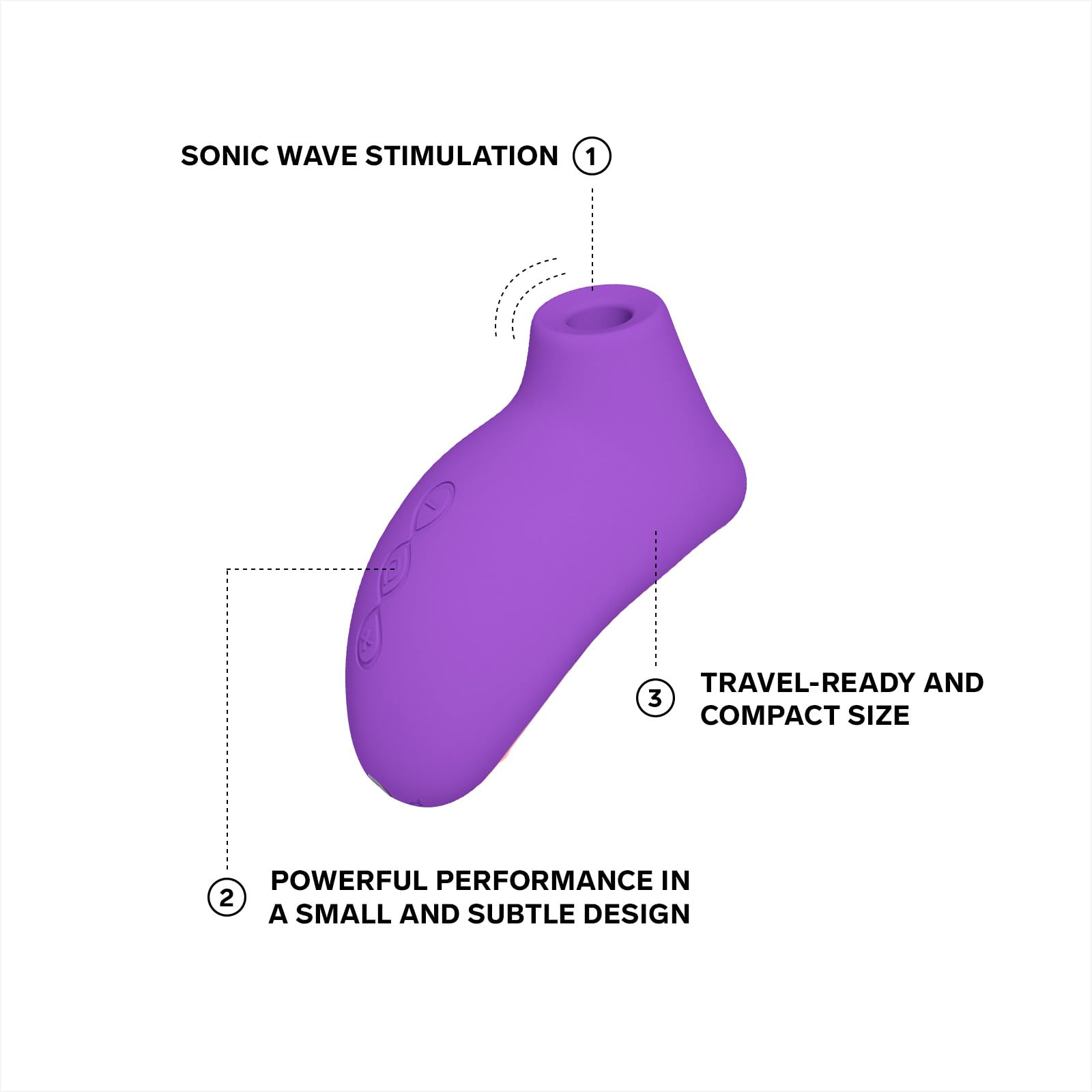 LELO SONA 2 Travel, Vibrador Femenino de Tamaño Viaje para Mujeres, Vibrador Mini con 12 Modos de Placer y Tecnología de Ondas Sónicas, Morado