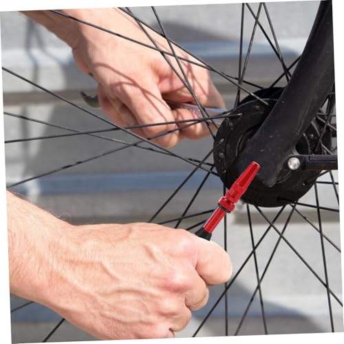Set de Válvula de Vacío Francesa Roja de 40mm para Bicicleta Kit de Válvula Tubeless de Aleación de Aluminio Instalación Rápida miniatura 5
