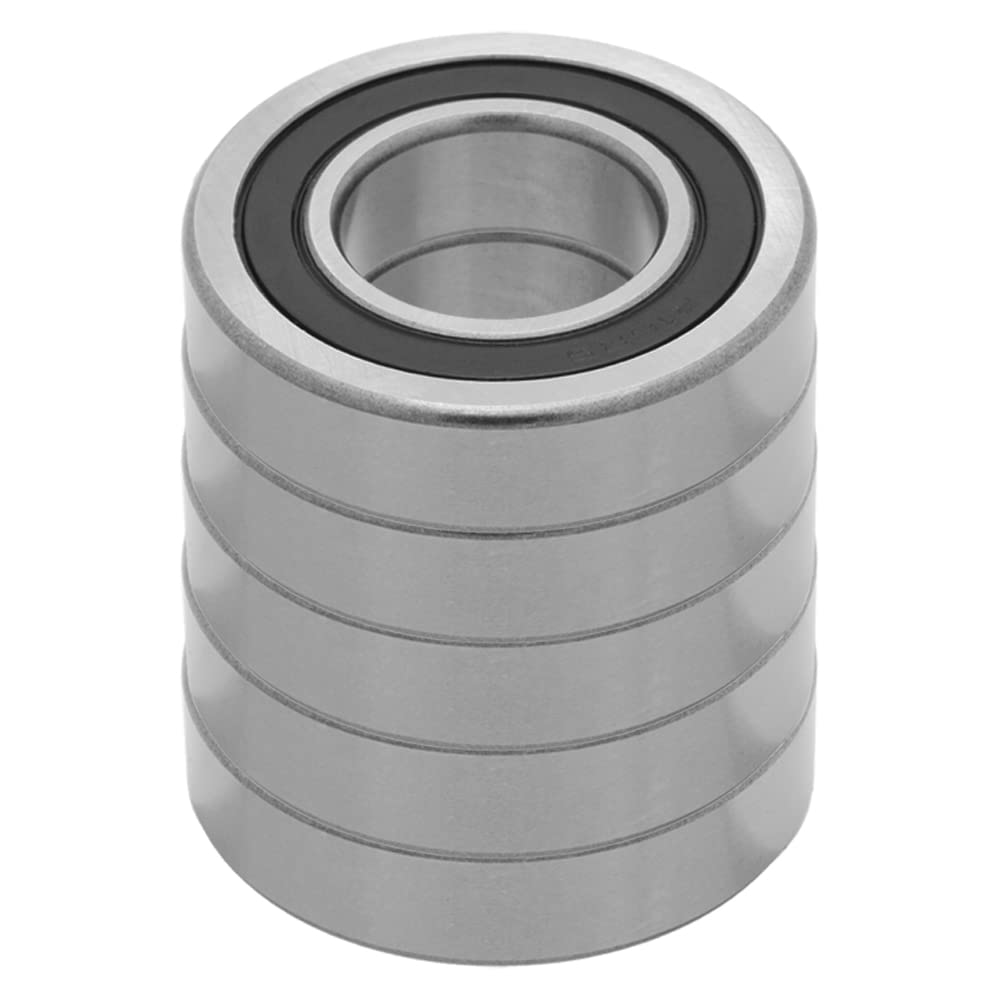 [5-Pack] R16-2RS - Deep Groove Radial Ball Bearing 1 in x 2 in x 1/2 in (ID x OD x Width) | 25.4 mm x 50.8 mm x 12.7 mm (ID x OD x Width) Double