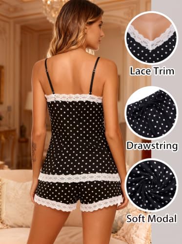 Image of Avidlove Lace Trim Cami Modal Pajamas for Women Set 2 Piece Sexy Pj Set