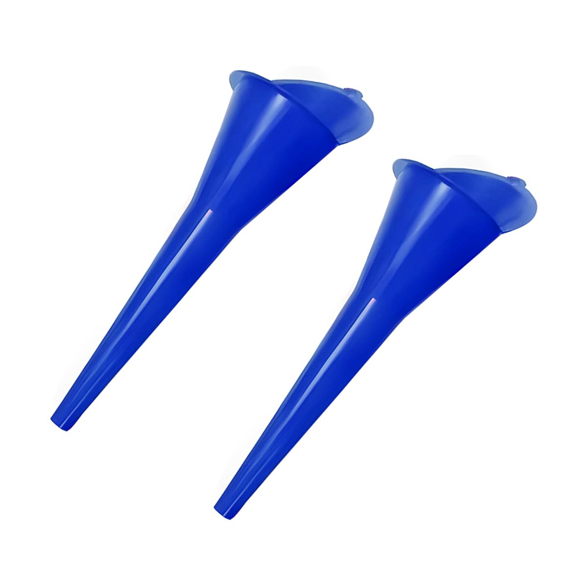 2PCS Car Oil Funnel, Skinny Plastic Long Neck Multi-Function Vehicle Fuel Funnel, Automotive Spill Saver for Filling Gasoline Lubricants Water Diesel, Universal for Most Vehicles (Royal Blue)