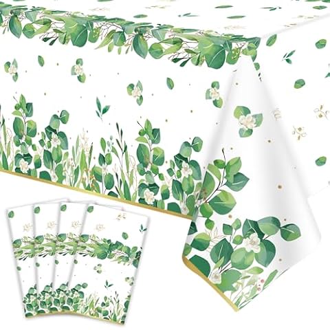 4 Pack Sage Green Eucalyptus Tablecloths Cover