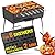 Charcoal Grill for 8 Skewers - Portable Barbecue 16.9"×11.8"×16.9" Kabob Camp Grills - Foldable Metal Mangal - Kebab Shish - BBQ for EDC Picnic Outdoor Cooking Camping Hiking