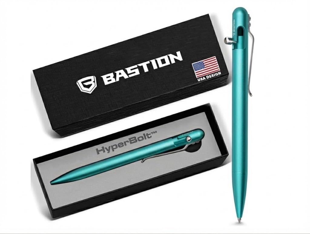 Luxury Slim Bolt Action Pen, Lightweight Aluminum EDC Pen with Fine Tip, Professional Ballpoint Pen for School and Work - Seafoam