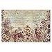Carta da parati adesiva - Vintage Effetto Legno Floreale 190 x 288 cm