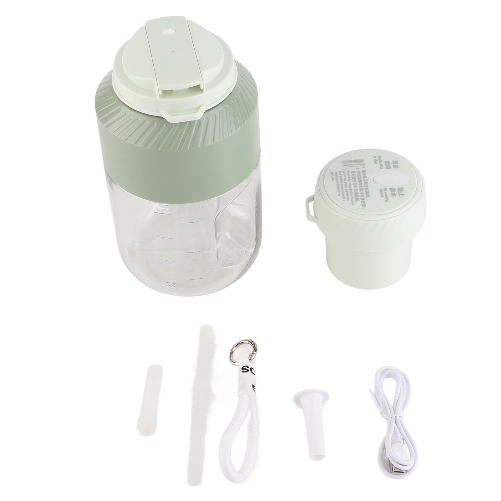 BuyWeek Batidora de Vaso Licuadora Portátil, 1L Recargable Dual Lid BaterÃa de 3000 mAh para Viajes Deportes (Verde)