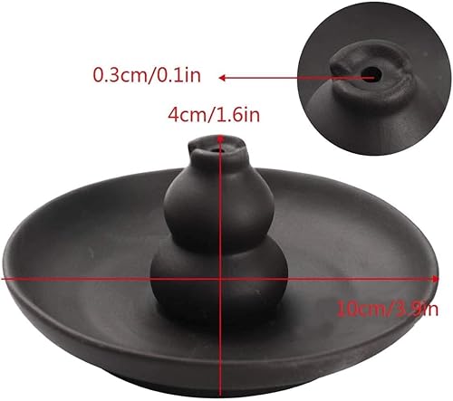 Miniatura 3 de Quemador de incienso de cerámica esmaltada marrón, estilo calabaza, quemador de incienso, soporte para incienso.