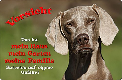 Preisvergleich Produktbild +++ WEIMARANER - Metall WARNSCHILD Schild Hundeschild Sign - WEI 04 T1
