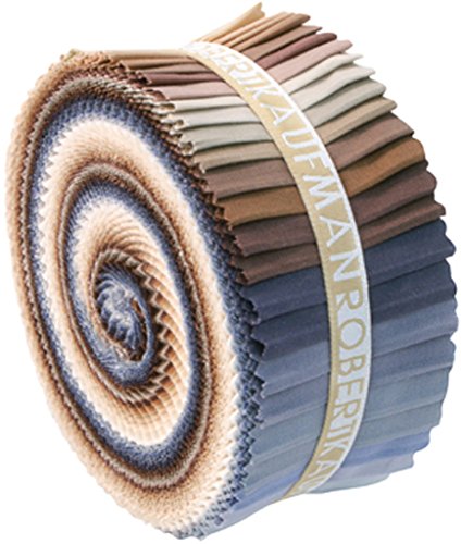 Kona Cotton Solids Neutrals Palette Roll Up Jelly Roll 40-2.5