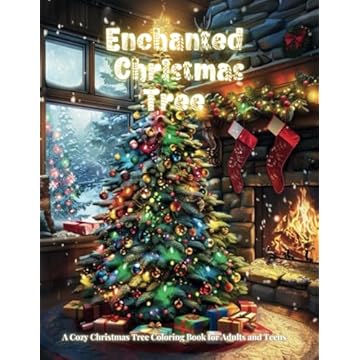 Capa do livro Enchanted Christmas Tree: A Cozy Christmas Tree Coloring Book for Adults and Teens (Portuguese Edition)