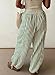 Acelitt Women Casual Striped Wide Leg Pants Drawstring Elastic Waist Fashion 2026 Summer Lounge Trousers Pants Green XL