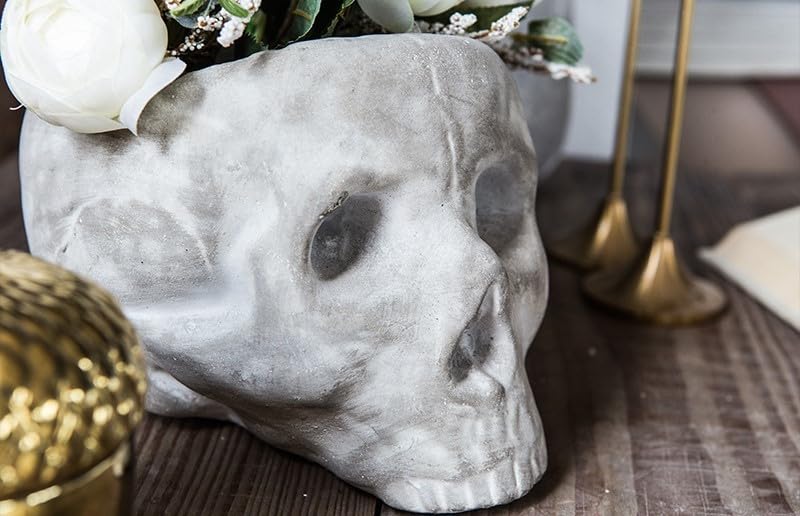 Amazon.co.jp: スカル型の植木鉢オブジェ 装飾品 アート