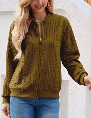 Image of WROLEM Zip Up Sweatshirts for Women Casual Outfits Cardigan Outerwear Trendy Winter Jackets Coat