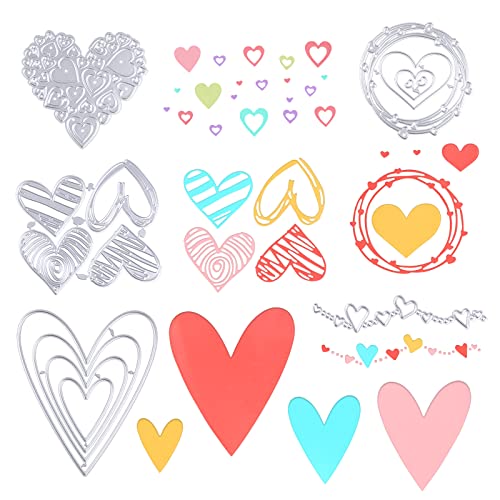 BOFUNX 5pcs Troqueles Corte Metal de Corazón Plantillas de corte ...