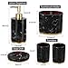 Haturi Bathroom Accessories Set, 5 Pcs Marble Look Bathroom Sets for Counter Top Restroom Apartment Decor Stuff, Imitated Resin Kits, Gift for Women and Men-Ink Black Gold
