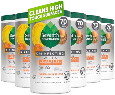 Seventh Generation Disinfecting Wipes, Lemongrass Citrus, 70 Coun...