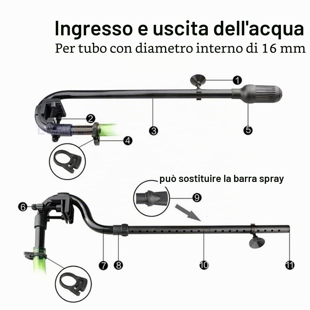 MiOYOOW Tubo di uscita di ingresso dell'acqua, Tubo filtro esterno per acquario 16/22 per HW-603/HW-602/HW-302/303A B/402AB/403AB