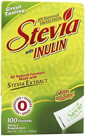 Herbal Authority - Stevia With Fiber All Natural Sweet Herb Formula - 100 Packet(s) Formerly called Good 'N Natural