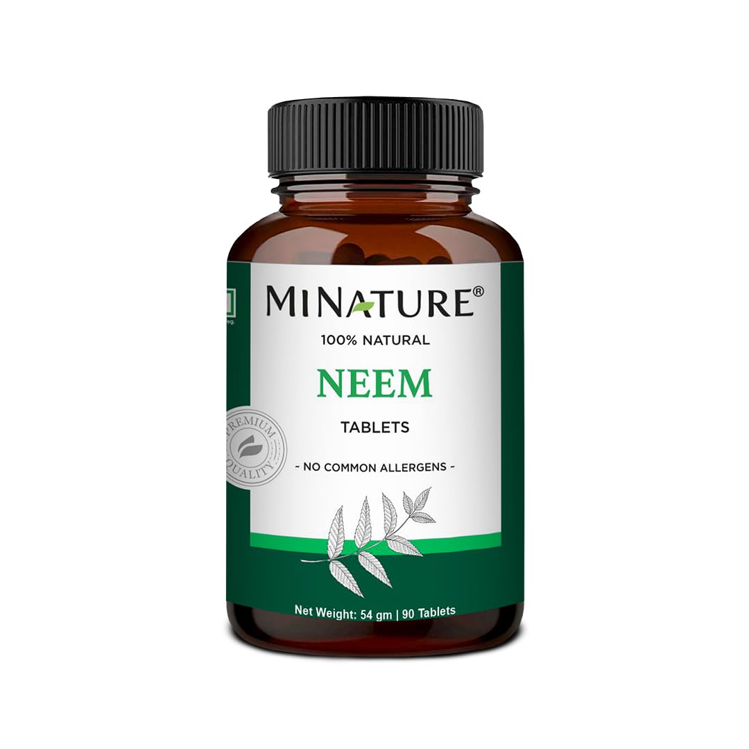 minature Neem Tablets | 100% Pure & Natural | 500mg | 90 Tablets | 45 Day Supply | Herbal Supplement | Vegan & Gluten Free