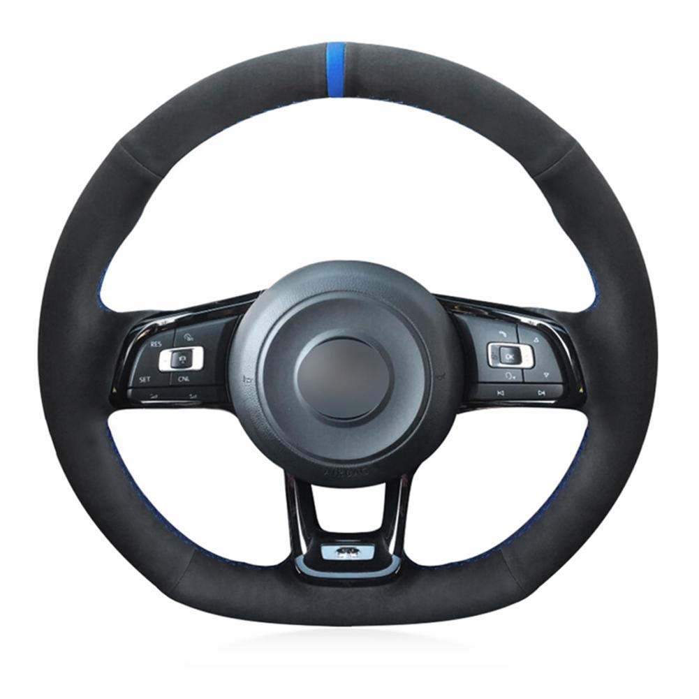 Buy BISsouad Black Blue Marker Hand Car Steering Wheel Cover, For