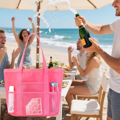 Beach Bag - Mesh Beach Bag For Women | Large Pool Tote Bag For Beach | Portable Pool Bag | Large Capacity Pouch For Towel |2