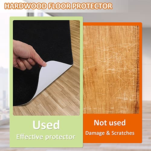 Image of Hardwood and Tile Floor Office Chair Mat, 48 inch x 36 inch Computer Gaming Rolling Chair Mat, Non-Slip Low-Pile Floor Protector, Under Desk Mat for Rolling Chair, Black Lip
