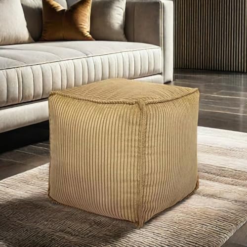 Louis-Donne-17-Strip-Unstuffed-Pouf-Ottoman-Cover-Square-Space-Saving-Organizer-Footrest-Cover-Indoor-Outdoor-Reading-Room-Kid-Pets-Girls-Super-Soft-Cotton-Fabric-Yellow-Only-Cover Louis Donne 17 Strip Unstuffed Pouf Ottoman Cover Square Space Saving Organizer Footrest Cover Indoor Outdoor Reading Room Kid Pets Girls Super Soft Cotton Fabric Yellow Only Cover