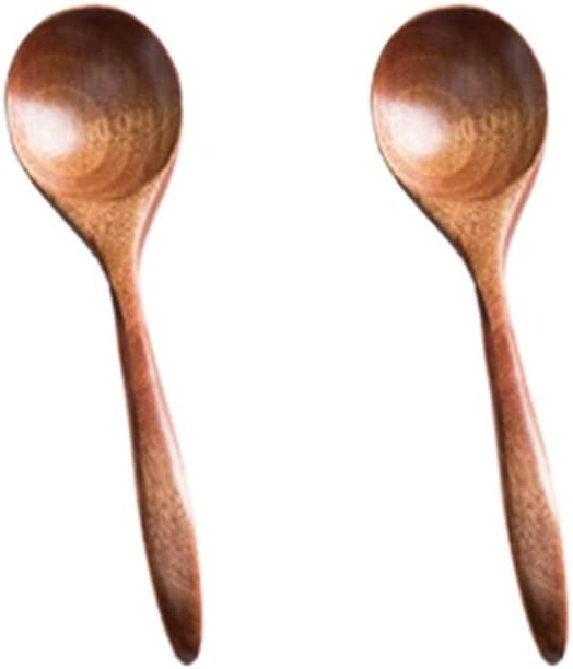 Spoon Table Spoons Wooden Mixing Spoon,Natural Soup Spoons Hand-Made Seasonings, Mixed Serving Spoons, Coffee, Honey, Sugar, Bath Salt, Kitchen Utensils for Home, Kitchen Or Restaurant