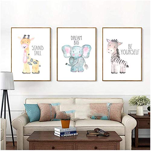 Peinture sur toile éléphant style modulaire affiche salon 50x70cm