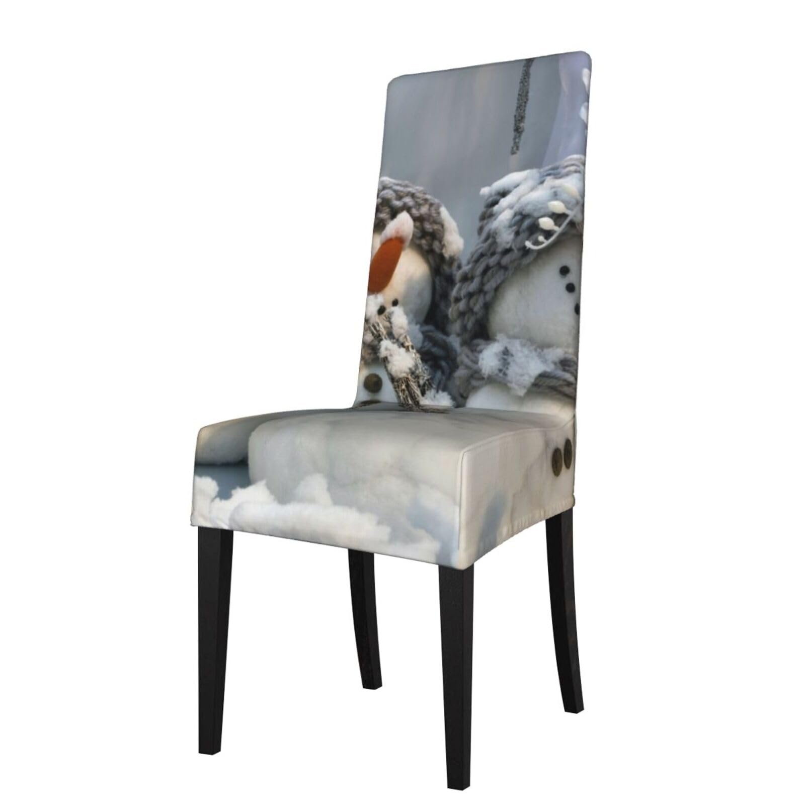 Housse de chaise de Noël extensible BONDIJ - Lot de 4 décors de table amovibles lavables