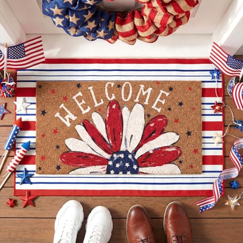 Dunzy 2 Pcs 4th of July Patriotic Outdoor Mat 250