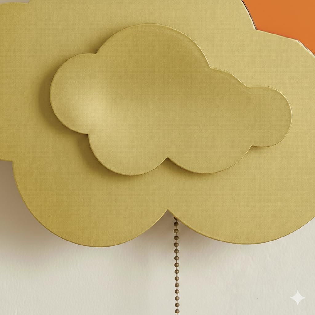 Proudome Cloud & Sun Kids Room Wall Light, Decorative Lamp, Indoor Lighting for Baby Room, Nursery, Birthday Gift for Boy & Girl 4